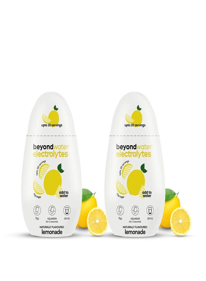 BEYOND WATER قطرات ماء بيوند ووتر بنكهة الليمون والإلكتروليتات - عبوة من قطعتين، كل قطعة تحتوي على 20 حصة | مزيج مشروب فوري لتقوية المناعة، مشروب مرطب، معادن، قليل السكر، ماء بنكهة - Image 1