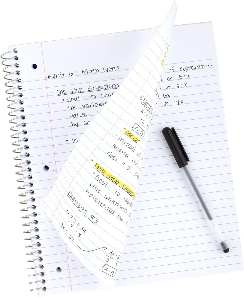 Five Star Spiral Notebook + Study App, 1 Subject, Wide Ruled Paper, 8" x 10-1/2", 100 Sheets, Fights Ink Bleed, Water Resistant Cover, Fire Red (72017) - Image 2