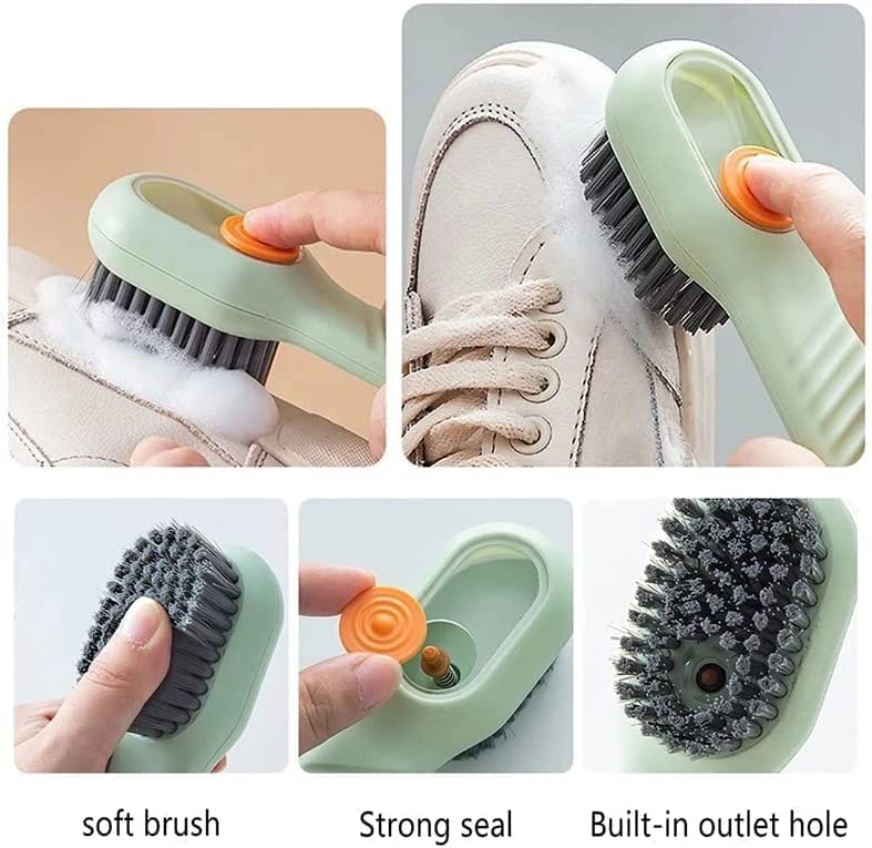 Crowd Clicks Crowd Clicks® Multifunctional Liquid Shoe Brush | Fur Cleaning Brush | Laundry Scrub Brush | Household Cleaning Brushes for Countertops Bathtubs | Random Colour | Pack of 1|  - Image 4