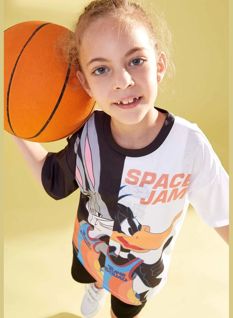 DeFacto Girl Space Jam Licenced Regular Fit Knitted Short Sleeve Body