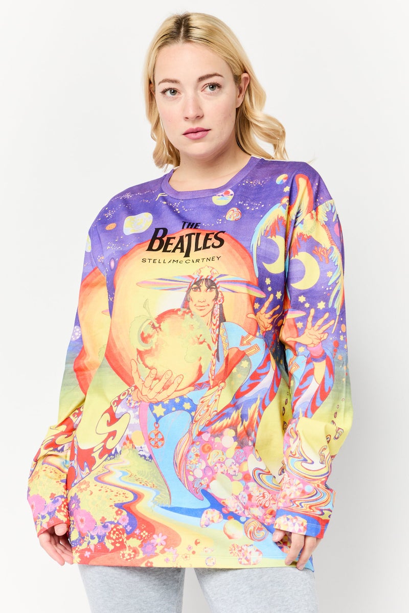 STELLA MCCARTNEY The Beaties x Stella McCartney Women Round Neck Long Sleeve Allover Printed T-Shirt, Multicolor  - Image 1