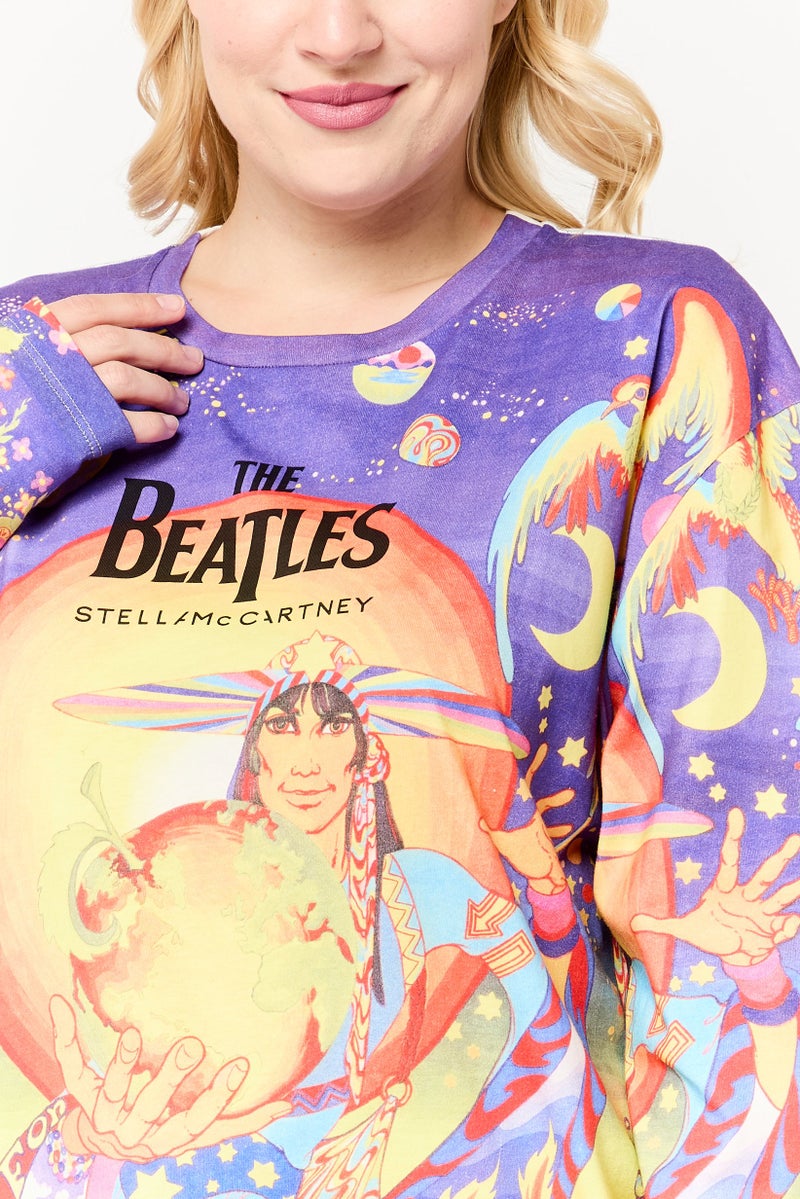 STELLA MCCARTNEY The Beaties x Stella McCartney Women Round Neck Long Sleeve Allover Printed T-Shirt, Multicolor  - Image 3
