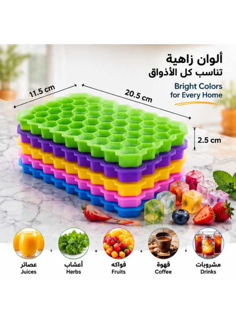 Honeycomb Silicone Ice Cube Tray – 37 Ice Cubes Per Tray – BPA-Free Food Grade Silicone – Flexible Easy Ice Release – Reusable Freezer Ice Mold - Image 3