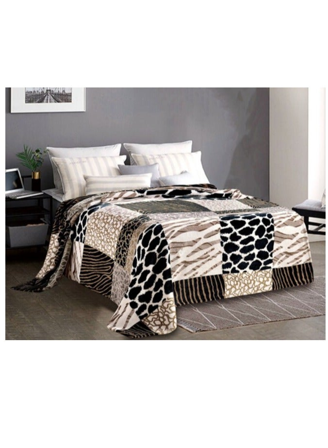 PROMASS Silky Soft Single Blanket Animal Print Flannel Throw Blanket For Sofa, 150X200cm - Image 1