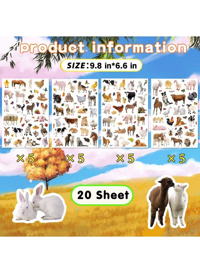 Sunny Seat Farm Animals Stickers Party Supplies 720 Counts Barnyard Animals Stickers For Water Bottle Scrapbook Phone Case Laptop Calendar Planner Stickers For Kids Boys Girls Birthday Party Gifts Decoration  - Image 5