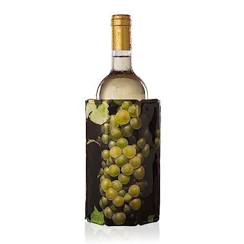 Vacu Vin Active Wine Cooler - Flexible Insulated Chiller For Standard Size Bottles - Keeps Drinks Refreshingly Cold - Durable & Easy To Use - Premium Design For Any Occasions, Wine Grapes Print - Image 1