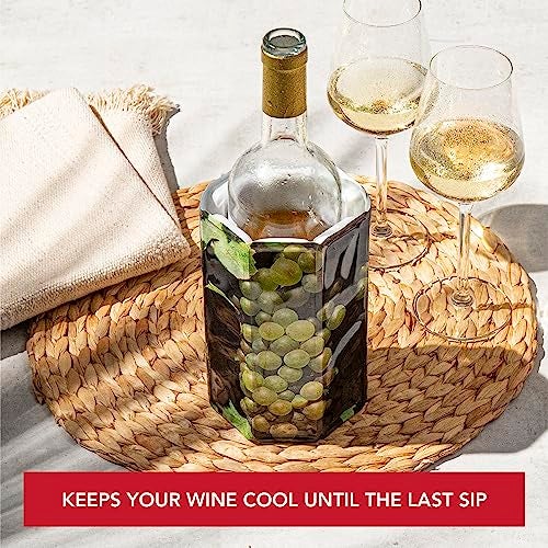 Vacu Vin Active Wine Cooler - Flexible Insulated Chiller For Standard Size Bottles - Keeps Drinks Refreshingly Cold - Durable & Easy To Use - Premium Design For Any Occasions, Wine Grapes Print - Image 5