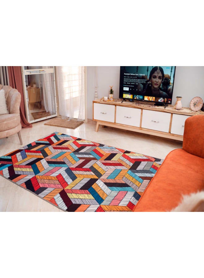 هندي منداله سجادة مطبوعة من القطن الشنيل – تصميمات كلاسيكية، حديثة، وفينتاج – قاعدة قماشية ناعمة، متوفرة بأحجام - Image 1