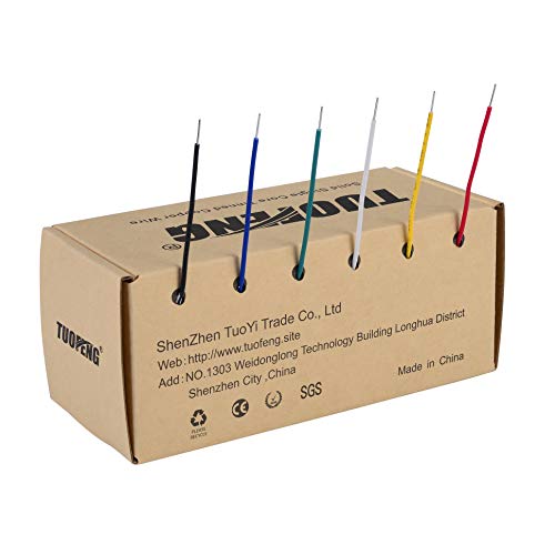 TUOFENG 20 AWG Wire Solid Core Hookup Wire Kit with 6 Different Colored Tinned Copper Wire PVC for Breadboard - 26.3 ft or 8 m Each - Image 5