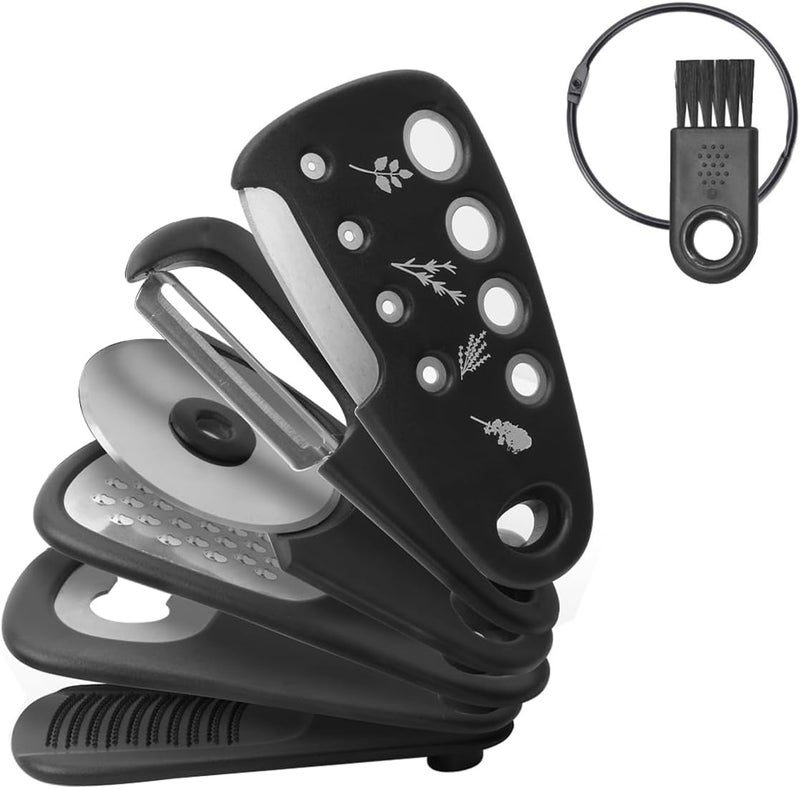 Juflix Juflix 6Pieces Stainless Steel Kitchen Gadgets Set Cheese Grater FruitVegetable Peeler Pizza Cutter Bottle Opener GarlicGinger Grinder Kitchen Accessories Cooking Tools Grinder Gift Set - Image 1