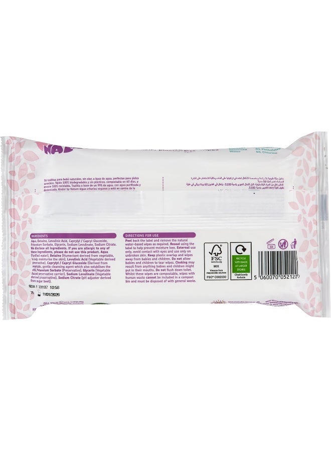 jackson reece Kinder by Nature Water-Based Baby Wipes - 56 Count (Case of 12 packs) - Image 4