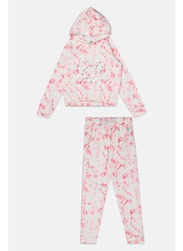 Body Glove Kids Girls  2Pc Tie Dye Sweatshirts And Pants, Pink  - Image 1