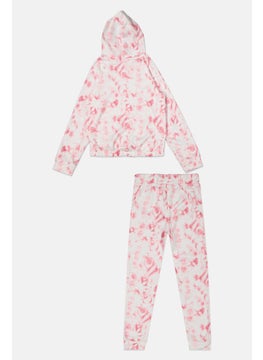 Body Glove Kids Girls  2Pc Tie Dye Sweatshirts And Pants, Pink  - Image 2