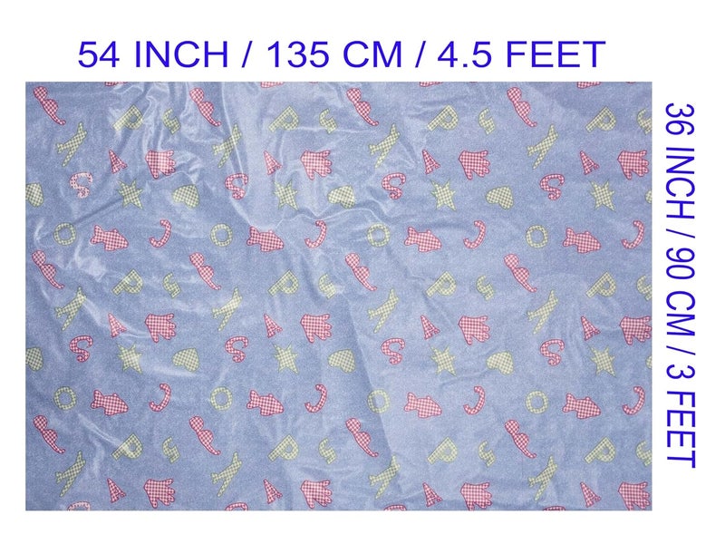 Ecosoft Baby Plastic Sheet | Baby Bed Protector | 0-18 Months | 90 x 135 cm (Blue ABCD) - Image 2