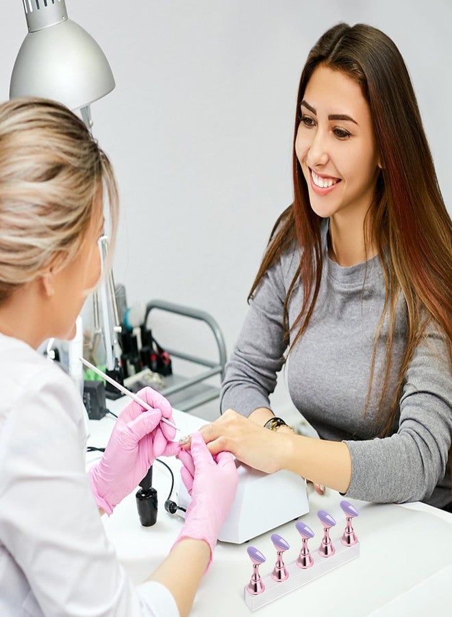 Etercycle Acrylic Nail Display Stand DIY Nail Crystal Holder Magnetic Practice Stands with Reusable Adhesive Putty Clay for False Nail Tip Manicure Tool (Pink) - Image 5