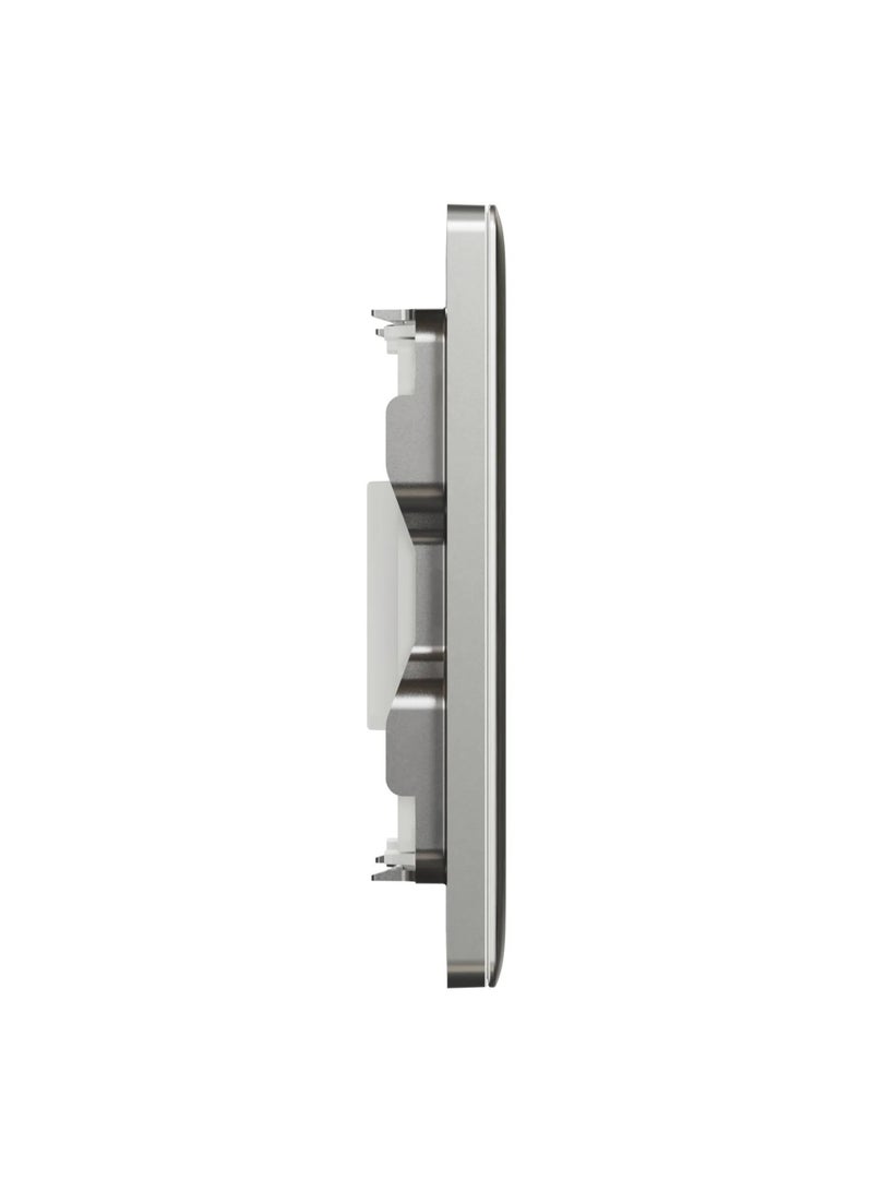 Schneider Electric Schneider Electric Central plate, Unica, for RJ45, 1 gang, with shutter, stainless steel - NUX31RJ_SS - Image 4