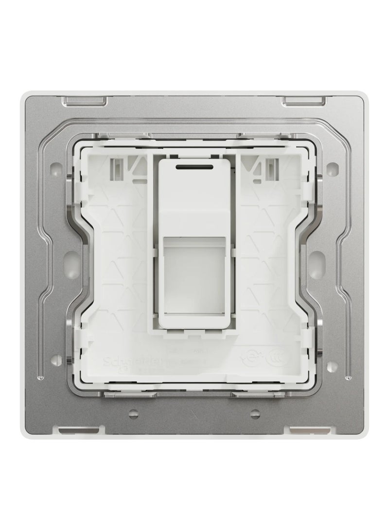 Schneider Electric Schneider Electric Central plate, Unica, for RJ45, 1 gang, with shutter, stainless steel - NUX31RJ_SS - Image 2