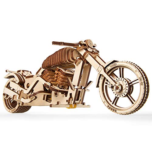 UGEARS مجموعة دراجة UGEARS DIY نموذج دراجة نارية ميكانيكية خشبية مشروع دراجة VM02 محرك مطاطي لعشاق المركبات وراكبي الدراجات نموذج من الخشب الرقائقي بعجلة خلفية واسعة فكرة هدية م refined - Image 1