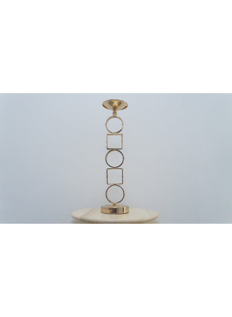 RING AND SQUARE DESIGN CANDLE HOLDER
