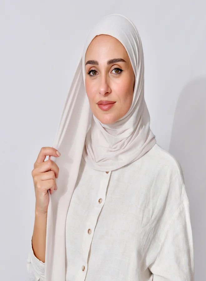 عبايات حوراء طرحة قطن ربع مبطنة من الامام بخياطة - لؤلؤي