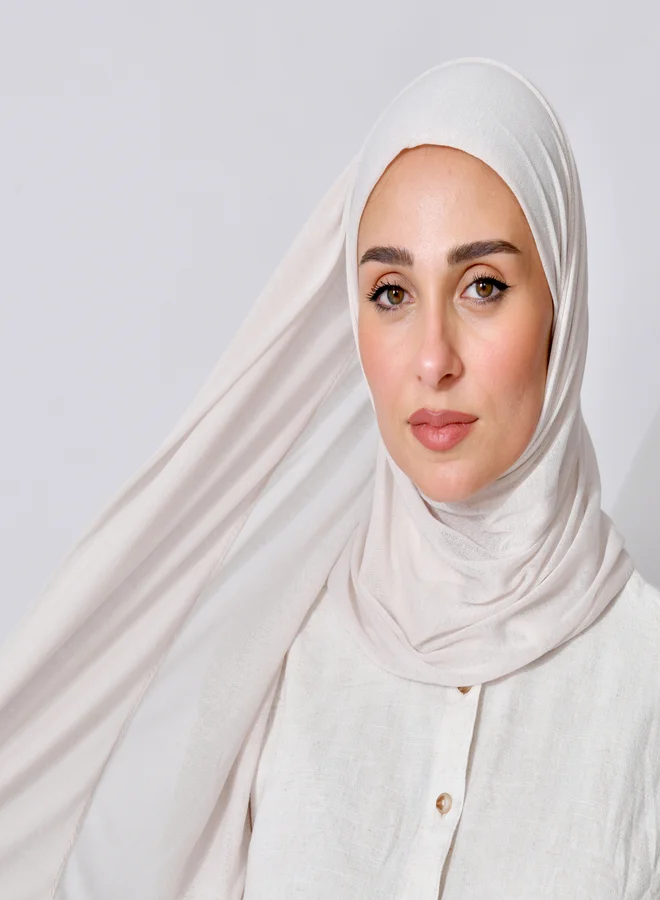 عبايات حوراء طرحة قطن ربع مبطنة من الامام بخياطة - لؤلؤي