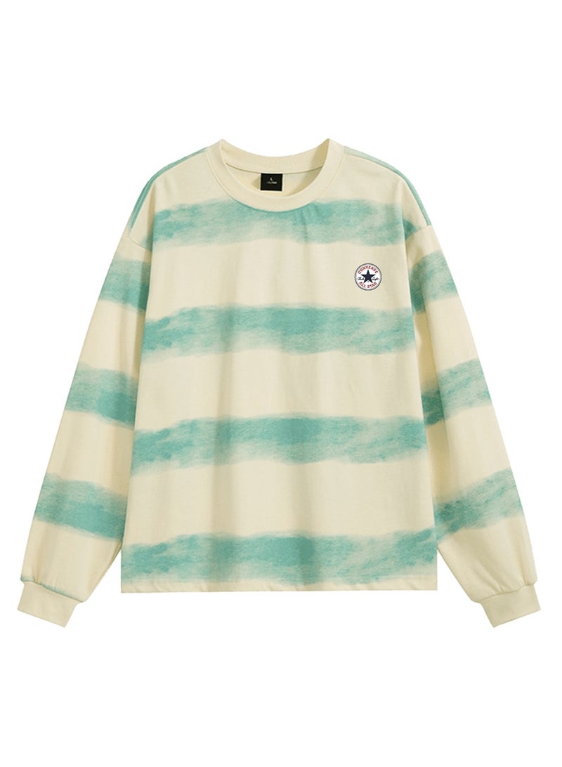 CONVERSE Men's and women's tie-dyed striped long-sleeved pullover tops - Image 3
