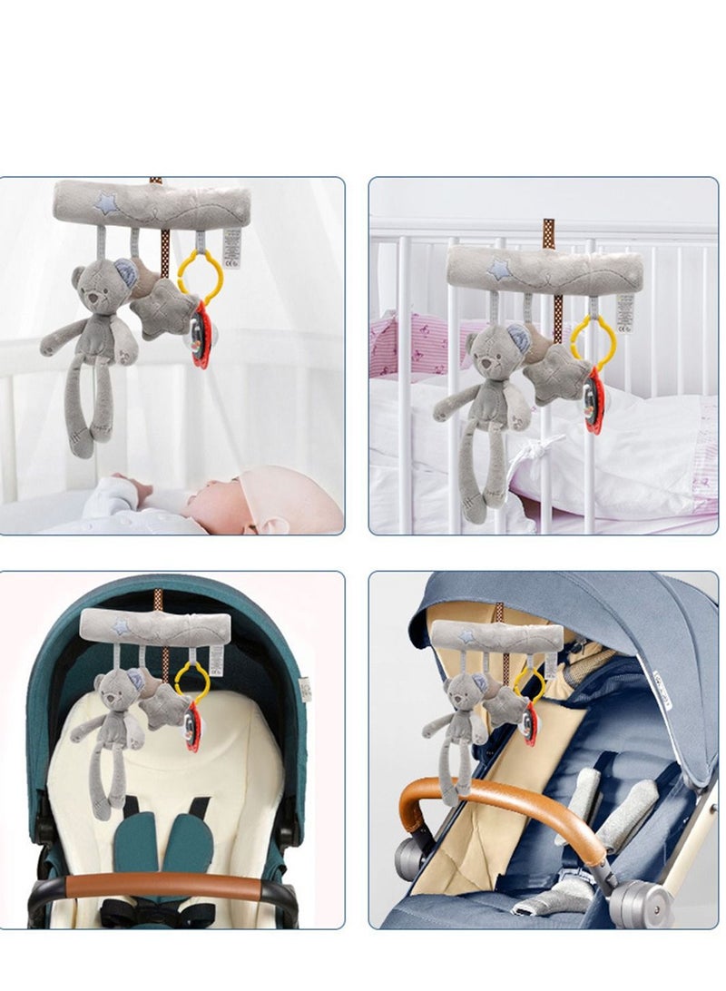 Loquat Baby New Children's Plush Bear Car Hanging with Music Bed Hanging Around Car Hanging Toys  21*33cm - Image 2