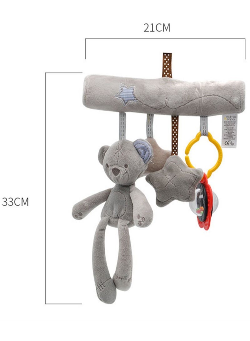 Loquat Baby New Children's Plush Bear Car Hanging with Music Bed Hanging Around Car Hanging Toys  21*33cm - Image 4