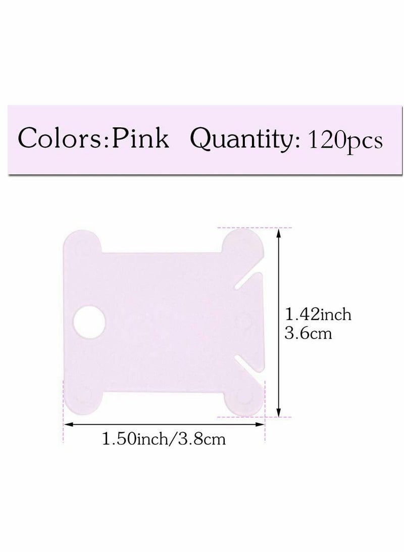 Y&D Plastic Floss Bobbins, For Cross Cotton Thread Craft DIY Sewing Storage, Organizer Holder, Embroidery Cards Stitch Bobbin 120 Pcs, Mixed Color  - Image 4