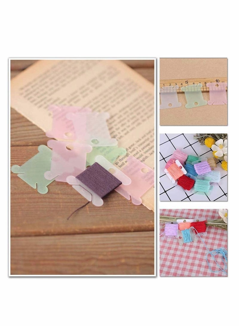 Y&D Plastic Floss Bobbins, For Cross Cotton Thread Craft DIY Sewing Storage, Organizer Holder, Embroidery Cards Stitch Bobbin 120 Pcs, Mixed Color  - Image 2