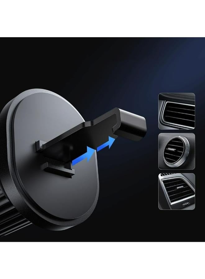 دبليو اي دبليو يو Wiwu Wi-W051 Mago Series Magsafe Car Mount for iPhone (MagSafe & others with metal plates) Samsung Galaxy, OnePlus, Xiaomi, Google Pixel Other Android smartphonesiPhone (MagSafe & others with metal plates) Samsung Galaxy, OnePlus, Xiaomi, Google Pixel Other Android smartphones Black - Image 4