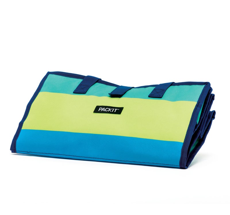 PackIt Freezable Grocery Shopping Bag with Zip Closure, Fresh Stripe - Image 5