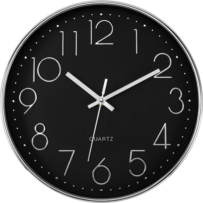 WALL CLOCK 12" SILENT QUARTZ DECORATIVE LATEST WALL CLOCK NON-TICKING CLASSIC CLOCK BATTERY OPERATED ROUND EASY TO READ FOR ROOM/HOME/KITCHEN/BEDROOM/OFFICE/SCHOOL