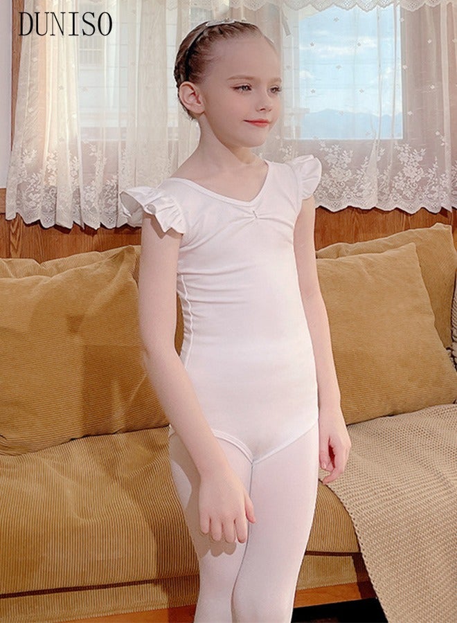 DUNISO Girls Ballet Dresses Leotards with Skirt Dance Dress Ballerina Tutu Outfit Cotton Dress Ballet Skirt Mini Skirt Princess Dresses Dance Wear Clothes for Little Girl with Short sleeve  - Image 5