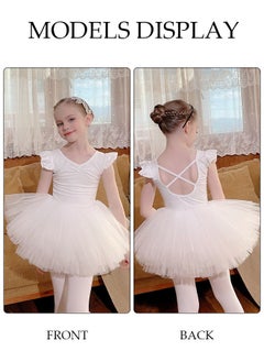 Girls Ballet Dresses Leotards with Skirt Dance Dress Ballerina Tutu Outfit Cotton Dress Ballet Skirt Mini Skirt Princess Dresses Dance Wear Clothes for Little Girl with Short sleeve - pzsku/Z7145410958B32B4E5668Z/45/_/1698040715/8225c80a-bd3a-4fe0-98c9-b3343c41b8dc