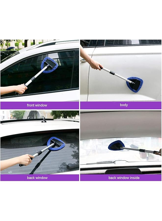 يو إل اتش واي سي أداة تنظيف الزجاج الأمامي للسيارة مع 4 وسادات من الألياف الدقيقة قابلة لإعادة الاستخدام والغسل - Image 4