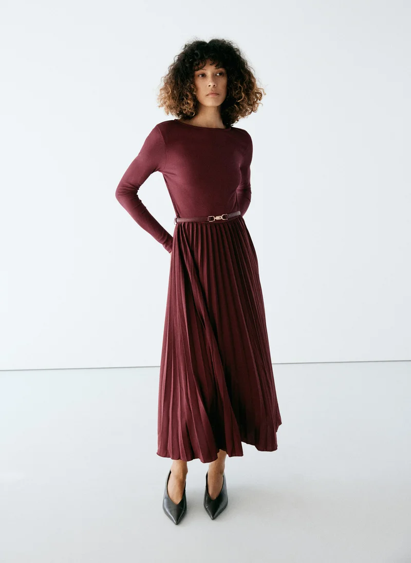 Pleated Panelled Dress