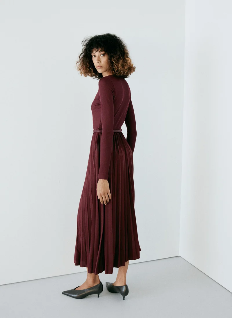 Mango Pleated panelled dress