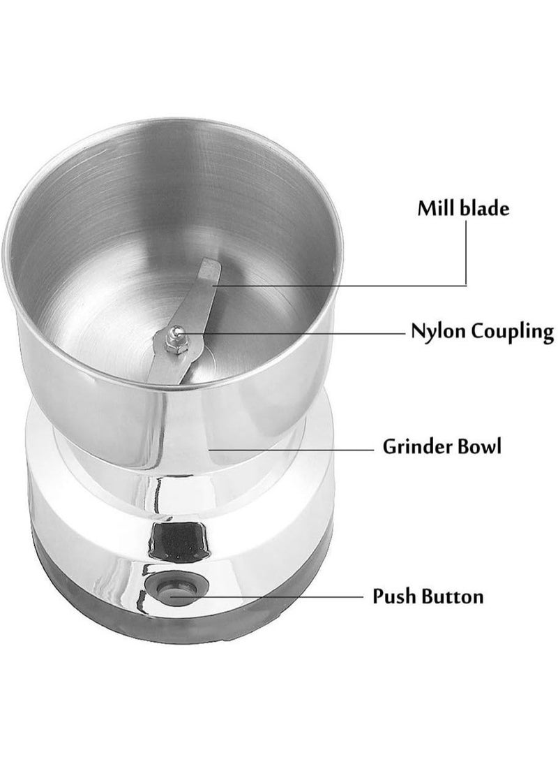 HASHONE Electric Coffee Grinder, Stainless Steel Multipurpose Grinder for Coffee Beans, Spices, Nuts, Herbs, Transparent Lid - Image 3