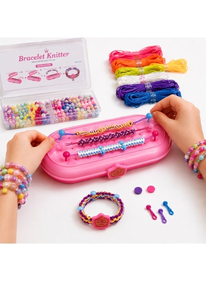 Twisoo DIY Friendship Bracelet Making Kit for Girls – Bracelet Knitter Weaving Loom Tool with Colorful Strings, Beads & Pegs – Arts & Crafts Jewelry Maker Toy Gift for Kids - Image 3
