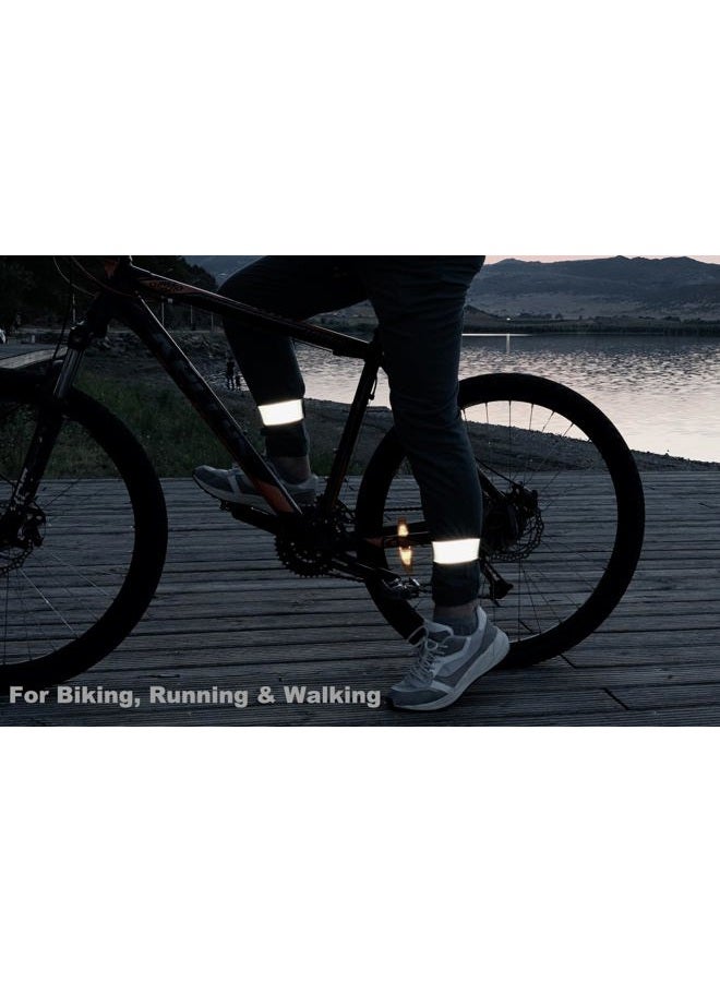 Leg Shield Reflective Ankle Bands - Very Large Reflective Area for Greater Visibility - Bright, Comfortable, Neoprene - Straps for Biking, Running, Walking - Protects Cyclist's Trousers from Chain - Image 2