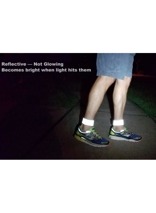 Leg Shield Reflective Ankle Bands - Very Large Reflective Area for Greater Visibility - Bright, Comfortable, Neoprene - Straps for Biking, Running, Walking - Protects Cyclist's Trousers from Chain - Image 3