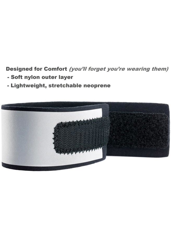 Leg Shield Reflective Ankle Bands - Very Large Reflective Area for Greater Visibility - Bright, Comfortable, Neoprene - Straps for Biking, Running, Walking - Protects Cyclist's Trousers from Chain - Image 4