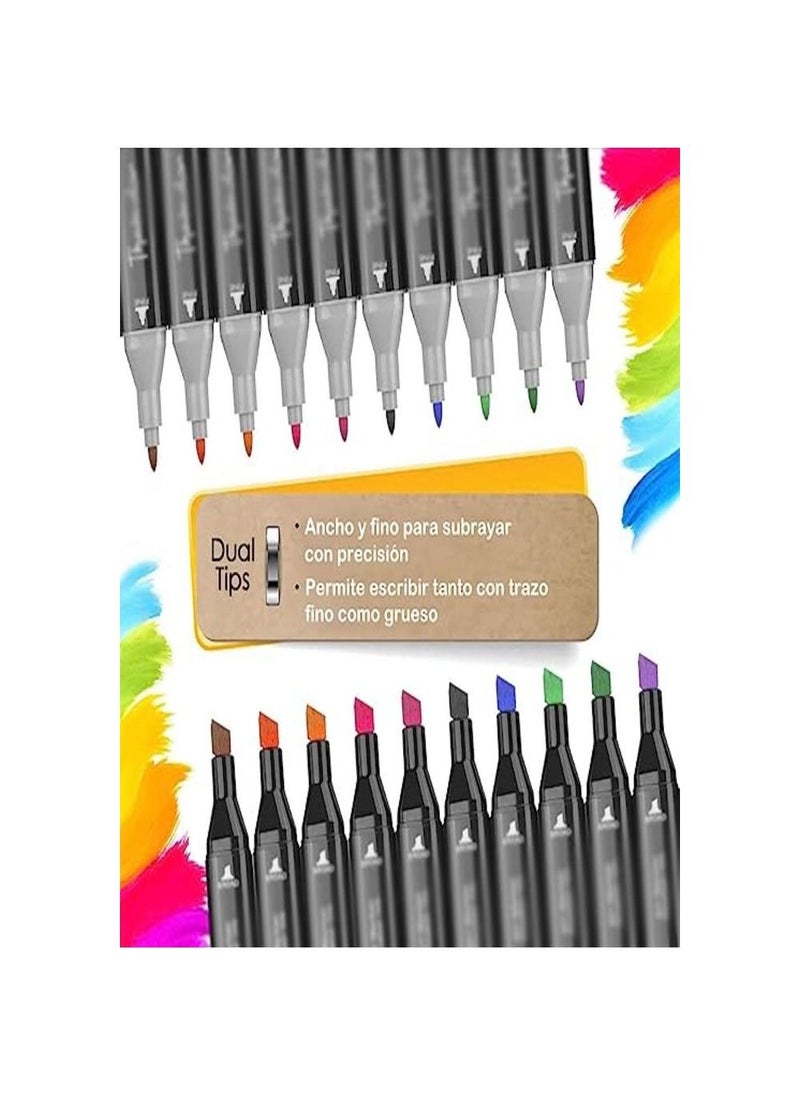 TOUCHFIVE 80 Colors Touch Five Pens And Markers Art Sketch Twin Marker Pens Broad Fine Point  - Image 4