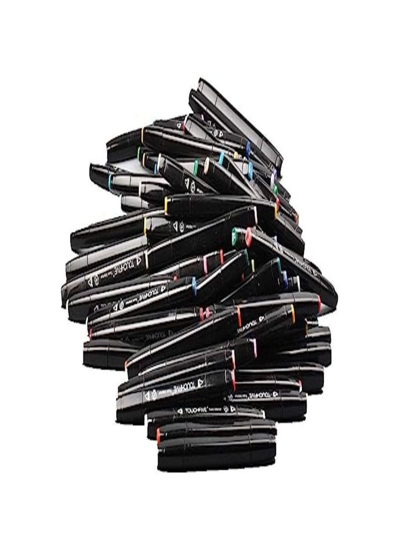 TOUCHFIVE 80 Colors Touch Five Pens And Markers Art Sketch Twin Marker Pens Broad Fine Point  - Image 3