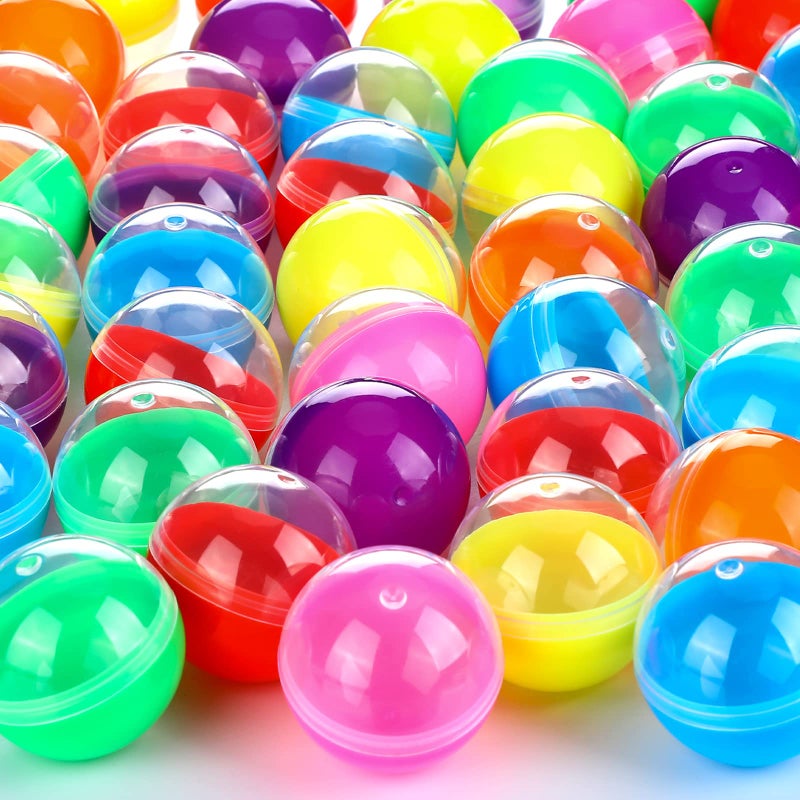 Sosation 150 Pcs 177 Inch Gumball Vending Machine Capsules Empty Round Plastic Containers for Prizes Party Favors Stylish Color - Image 2