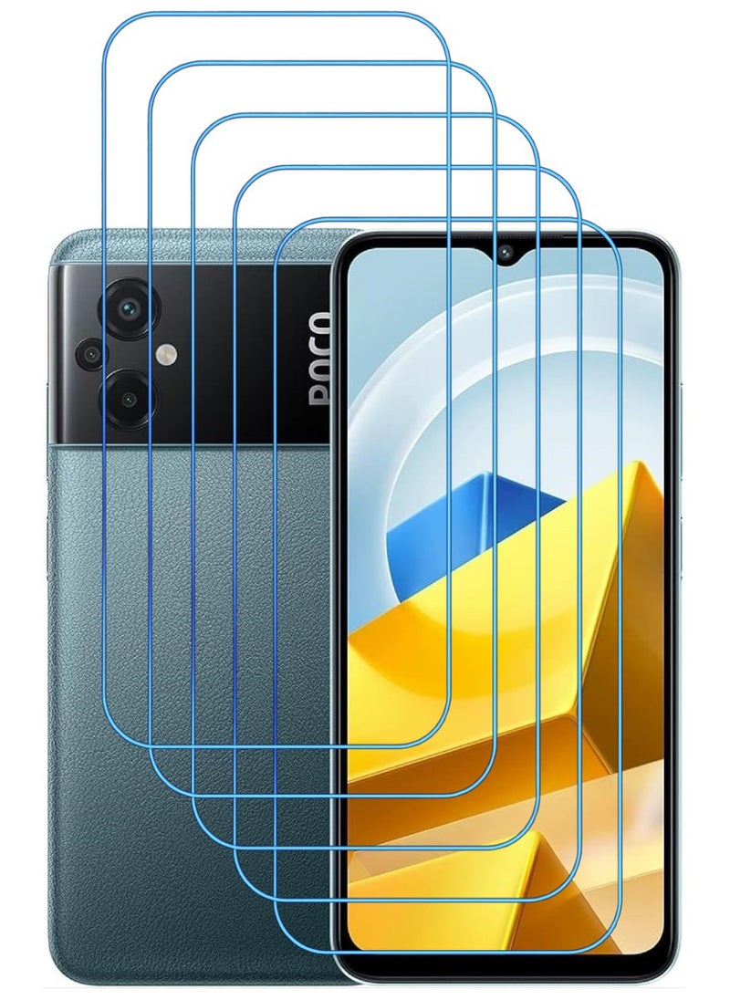 ACLIX 5 Pieces Antistatic ESD Dustproof Premium Quality High Definition Clear Tempered Glass Screen Protector Designed For Xiaomi Poco M5 - Image 1