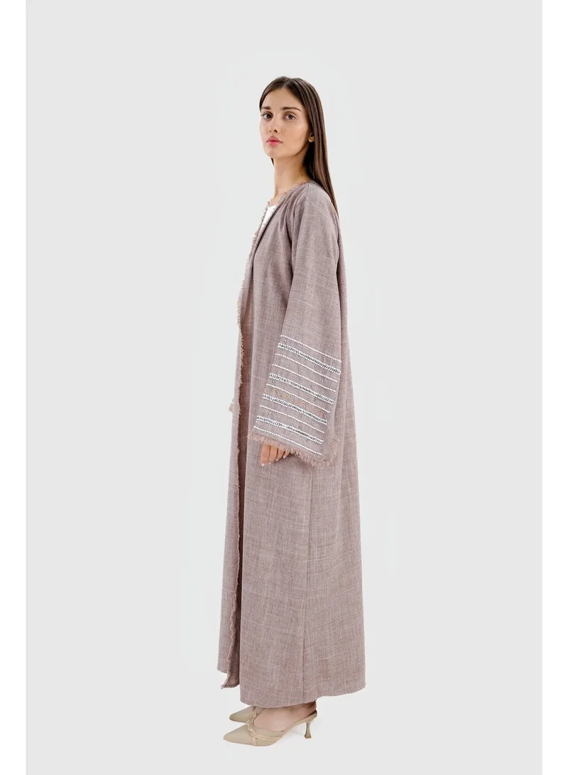 Ophelia Pearl Linen Abaya – Lightweight Elegant Modest Wear for Women | Premium Linen Abaya for Daily & Occasion Wear