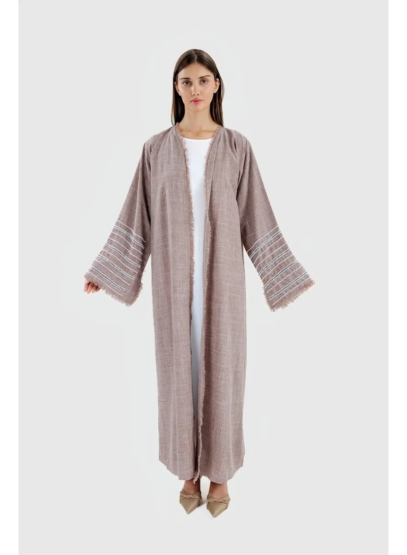 Ophelia Pearl Linen Abaya – Lightweight Elegant Modest Wear for Women | Premium Linen Abaya for Daily & Occasion Wear