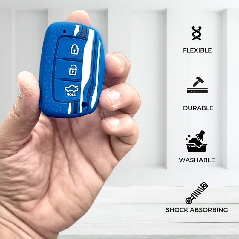 Keycept ™ غطاء مفتاح تريستار لهيونداي جراند i10 نيوس أستا| فينيو| i20| أورا| كريتا| إكستر| i20 إليت| فيرنا 4s| i20 أكتيف| فينيو Sx| إلنترا 3 زر ذكي. - Image 3